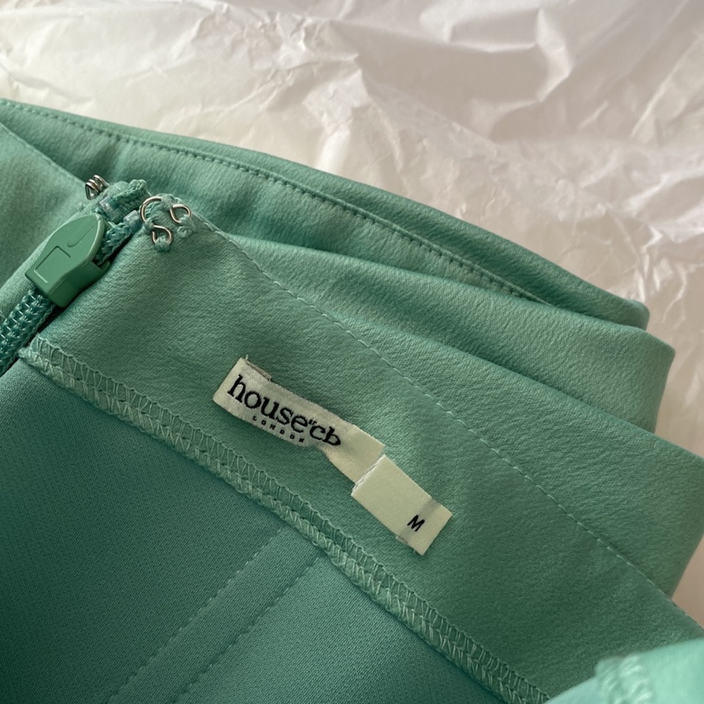 House of CB Jasmine JADE DRAPED STRAPLESS CORSET DRESS aqua teal NWOT size M - Picture 7 of 12